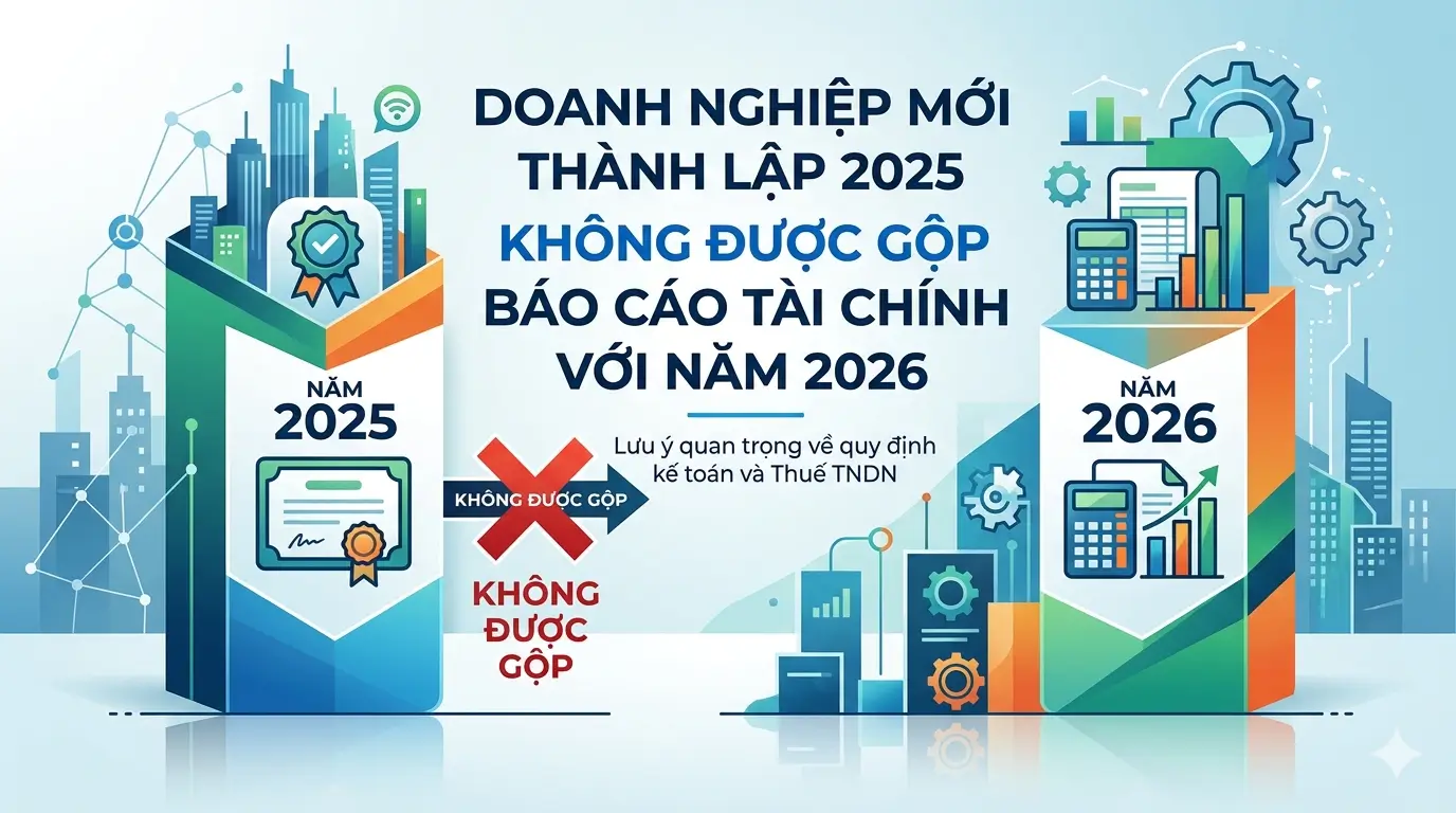 Doanh nghiệp mới thành lập 2025 có được gộp báo cáo tài chính với năm 2026