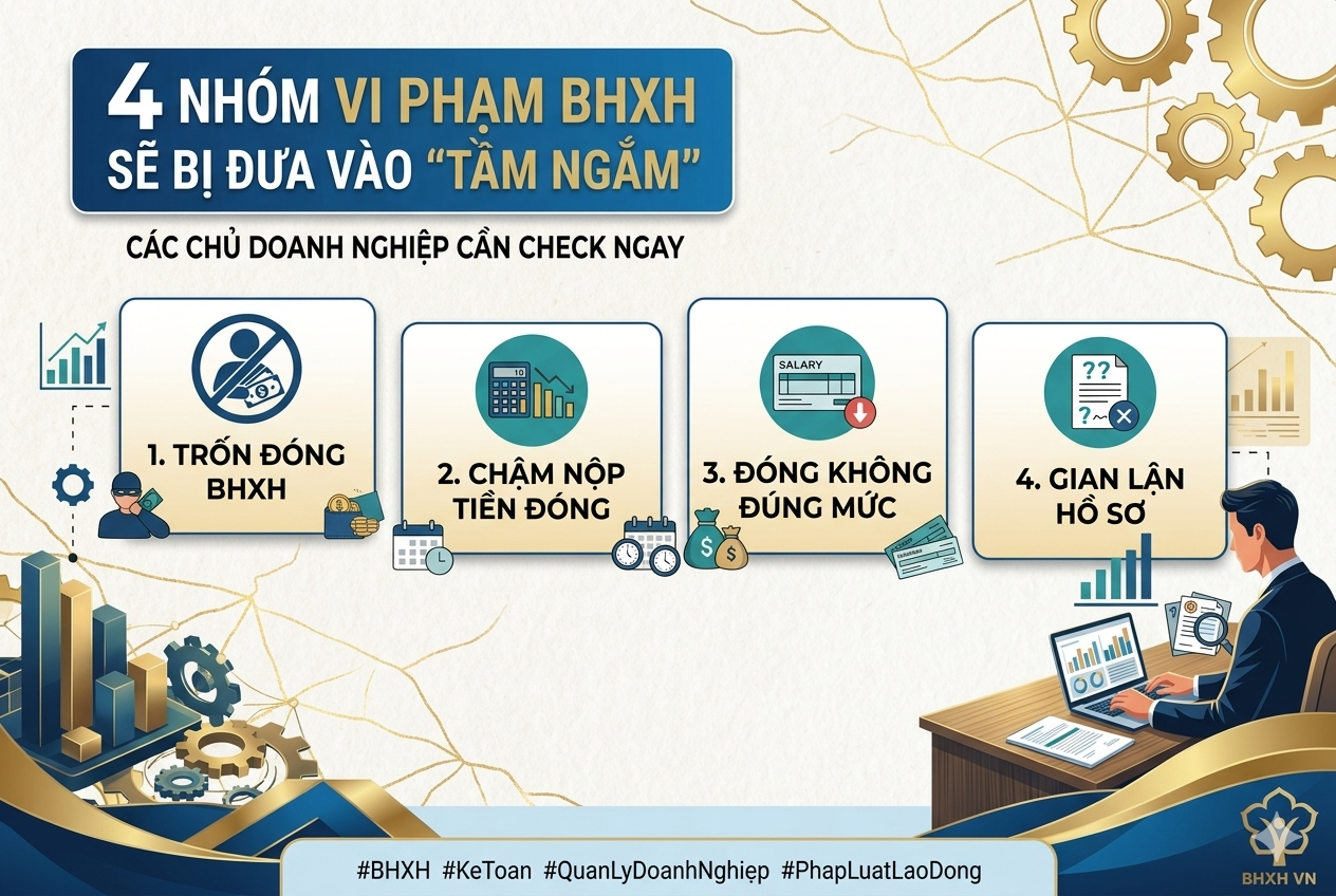 4 nhóm vi phạm BHXH sẽ bị đưa vào "tầm ngắm", các chủ doanh nghiệp cần check ngay